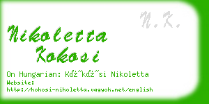 nikoletta kokosi business card